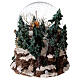 Spieluhr als Schneekugel mit Winterlandschaft und Lichtern, 25x20x25 cm s7