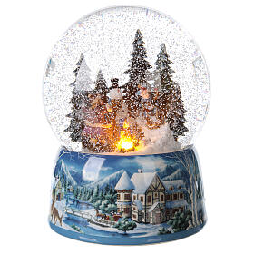 Esfera de vidrio muñeco nieve niños carillón 20x15x15 cm