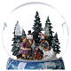 Globo de neve de vidro com caixa de música, crianças e boneco de neve, 20x15x15 cm s4