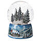 Globo de neve de vidro com caixa de música, crianças e boneco de neve, 20x15x15 cm s6