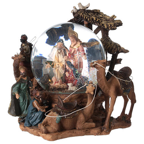Nativity snow globe angel music Silent Night 20x20x15 cm 3