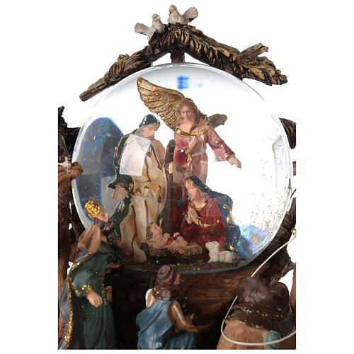 Nativity snow globe angel music Silent Night 20x20x15 cm 6