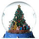 Weihnachtsspieluhr aus Glas mit Schnee und Zug, 15x15 cm s4