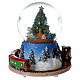 Weihnachtsspieluhr aus Glas mit Schnee und Zug, 15x15 cm s5