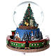 Weihnachtsspieluhr aus Glas mit Schnee und Zug, 15x15 cm s7