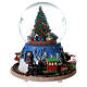 Christmas tree snow globe train music 15x15 cm s3