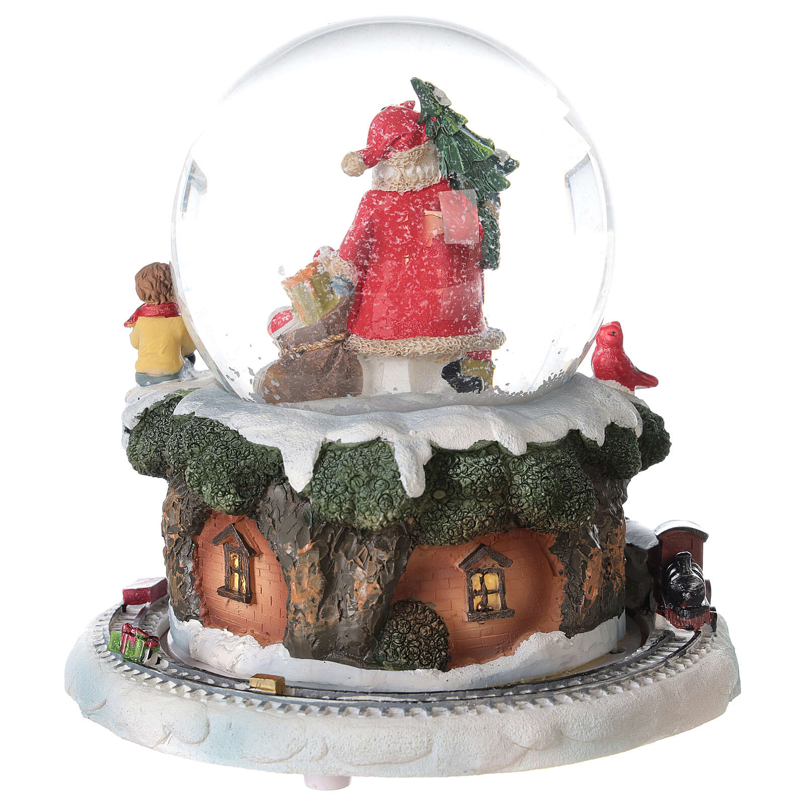 Santa Claus snow globe train music 15x15x15 cm online sales on