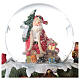 Boule à neige verre Père Noël train boîte musicale 15x15x15 cm s4