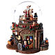 Fabbrica Babbo Natale sfera vetro carillon 25x25x15 cm s1