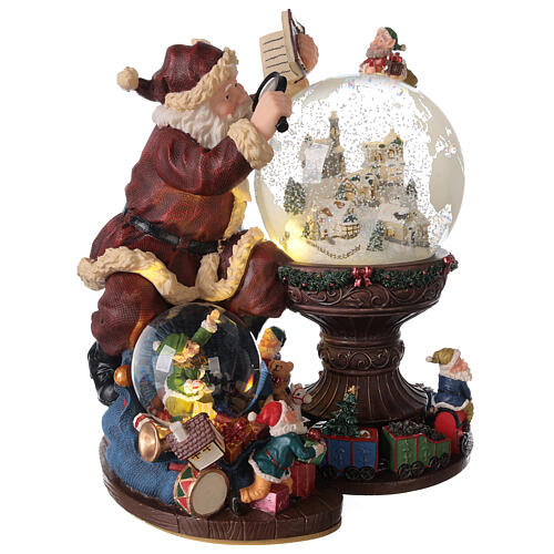 Carillon palla vetro Babbo Natale mappamondo 25x25x20 cm 5