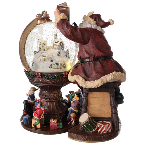 Carillon palla vetro Babbo Natale mappamondo 25x25x20 cm 8