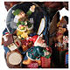 Carillon palla vetro Babbo Natale mappamondo 25x25x20 cm s4