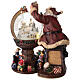 Carillon palla vetro Babbo Natale mappamondo 25x25x20 cm s8