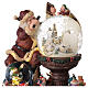 Pozytywka szklana kula Święty Mikołaj z lupą 25x25x20 cm s2