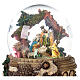 Globo de vidro com glitter figuras Natividade e presépio caixa de música, 20x19x19 cm s2