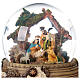 Globo de vidro com glitter figuras Natividade e presépio caixa de música, 20x19x19 cm s7
