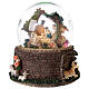 Globo de vidro com glitter figuras Natividade e presépio caixa de música, 20x19x19 cm s8