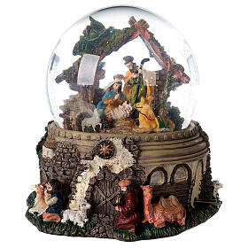 Glitter snow globe Nativity scene music 20x20x20 cm