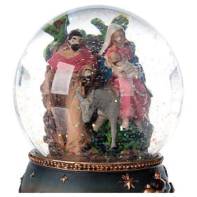 Weihnachtsspieluhr aus Glas Flucht nach Ägypten, 15x10x10 cm