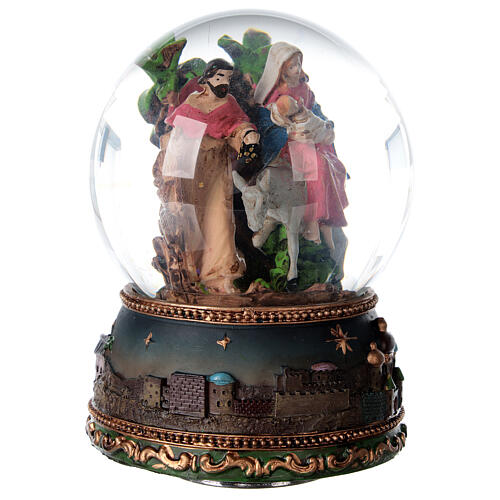 Weihnachtsspieluhr aus Glas Flucht nach Ägypten, 15x10x10 cm 5