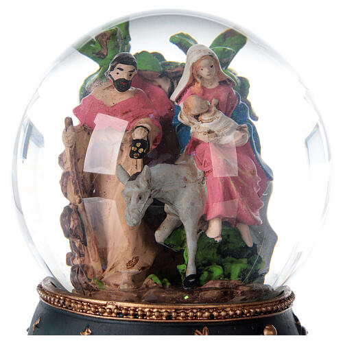 Weihnachtsspieluhr aus Glas Flucht nach Ägypten, 15x10x10 cm 6
