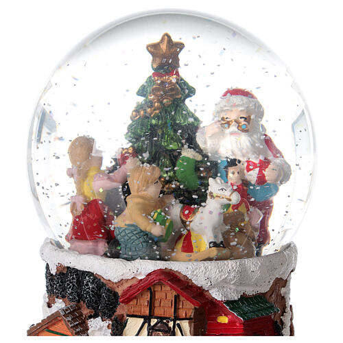 Weihnachtsspieluhr aus Glas mit Weihnachtsmann, 15x10x10 cm 2
