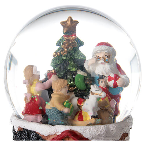 Boule à neige pivotante boîte musicale Père Noël 15x10x10 cm 4