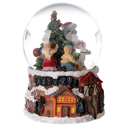 Boule à neige pivotante boîte musicale Père Noël 15x10x10 cm 5
