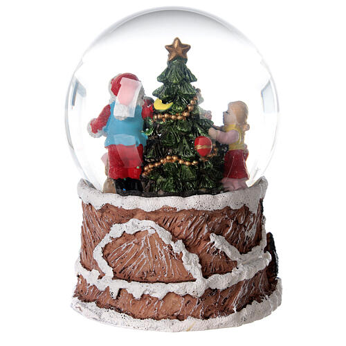 Boule à neige pivotante boîte musicale Père Noël 15x10x10 cm 7