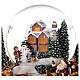 Weihnachtsspieluhr aus Glas mit Schnee Lichter und Weihnachtsmann, 20x20x20 cm s6
