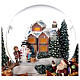 Esfera de vidrio nieve trineo Papá Noel carillón luces 20x20x20 cm s6