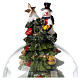Weihnachtsspieluhr aus Glas mit Weihnachtsbaum und Musik, 15x10x10 cm s7