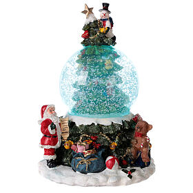 Christmas tree snow globe Santa music 15x10x10 cm