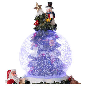 Christmas tree snow globe Santa music 15x10x10 cm