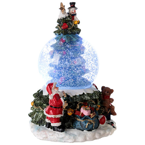 Christmas tree snow globe Santa music 15x10x10 cm 5