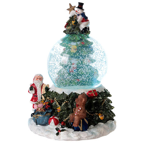 Christmas tree snow globe Santa music 15x10x10 cm 3