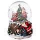Weihnachtsspieluhr aus Glas mit geschmücktem Weihnachtsbaum, 15x10x10 cm s2