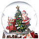 Weihnachtsspieluhr aus Glas mit geschmücktem Weihnachtsbaum, 15x10x10 cm s4