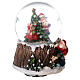 Weihnachtsspieluhr aus Glas mit geschmücktem Weihnachtsbaum, 15x10x10 cm s5
