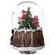 Weihnachtsspieluhr aus Glas mit geschmücktem Weihnachtsbaum, 15x10x10 cm s7