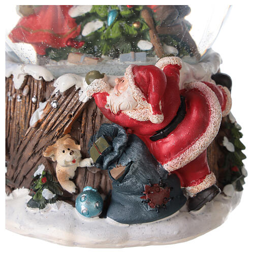 Caixa de música globo de neve de vidro árvore de Natal, 15x12x11 cm 6