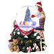 Weihnachtsspieluhr aus Glas mit Glitzer Baum und Kindern, 20x20x20 cm s2