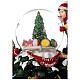 Weihnachtsspieluhr aus Glas mit Glitzer Baum und Kindern, 20x20x20 cm s5