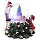 Weihnachtsspieluhr aus Glas mit Glitzer Baum und Kindern, 20x20x20 cm s6