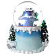 Globo de neve de vidro glitter, comboio e música, 22x20x20 cm s7