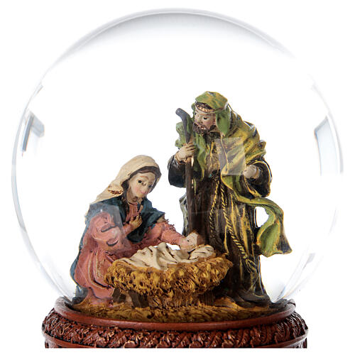 Snow globe Holy Family Silent Night glitter 15x10x10 cm 5
