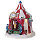 Tenda de circo cenário natalino em miniatura com luzes e música 24x21x21 cm bateria s3