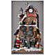 Cenário natalino em miniatura fábrica do Pai Natal, luzes e música 29,5x18x14,5 cm s2