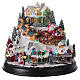 Christmas village Santa sleigh trees lights music 25x30x25 cm s1