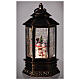 Palla di vetro neve lanterna bronzo pupazzo di neve 25x15x15 cm s2